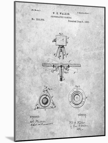 PP609-Slate Antique Camera Tripod Head Improvement Patent Poster-Cole Borders-Mounted Giclee Print