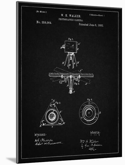 PP609-Vintage Black Antique Camera Tripod Head Improvement Patent Poster-Cole Borders-Mounted Giclee Print