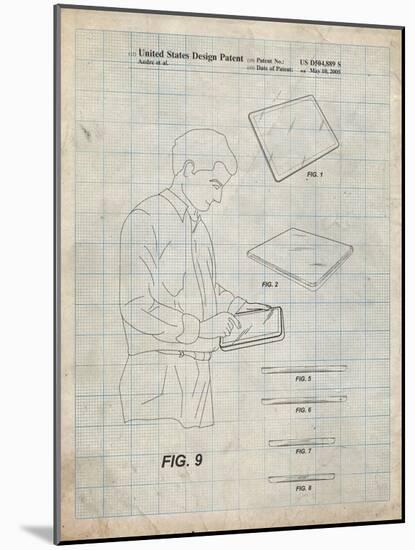 PP614-Antique Grid Parchment iPad Design 2005 Patent Poster-Cole Borders-Mounted Giclee Print