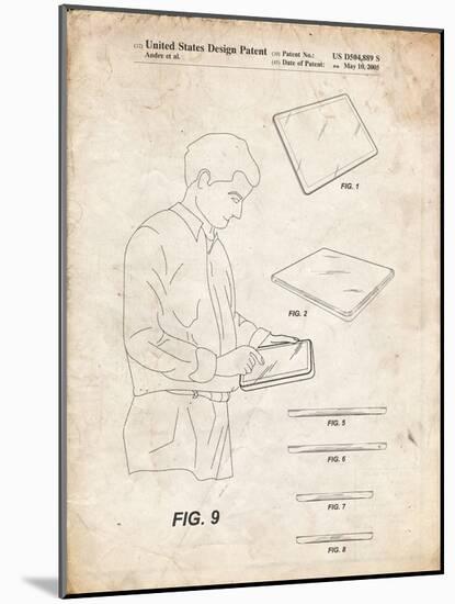 PP614-Vintage Parchment iPad Design 2005 Patent Poster-Cole Borders-Mounted Giclee Print