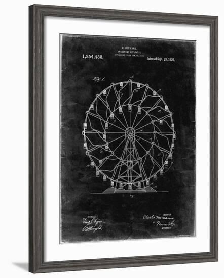 PP615-Black Grunge Ferris Wheel 1920 Patent Poster-Cole Borders-Framed Giclee Print