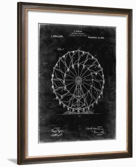 PP615-Black Grunge Ferris Wheel 1920 Patent Poster-Cole Borders-Framed Giclee Print