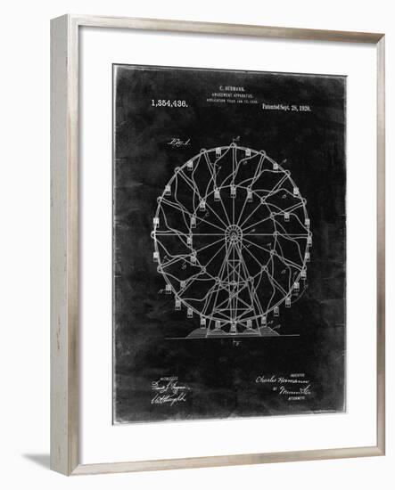 PP615-Black Grunge Ferris Wheel 1920 Patent Poster-Cole Borders-Framed Giclee Print