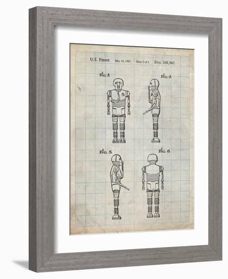 PP617-Antique Grid Parchment Star Wars Medical Droid Poster-Cole Borders-Framed Giclee Print