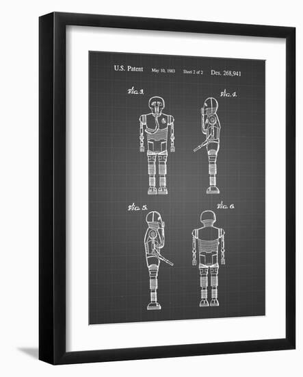 PP617-Black Grid Star Wars Medical Droid Poster-Cole Borders-Framed Giclee Print