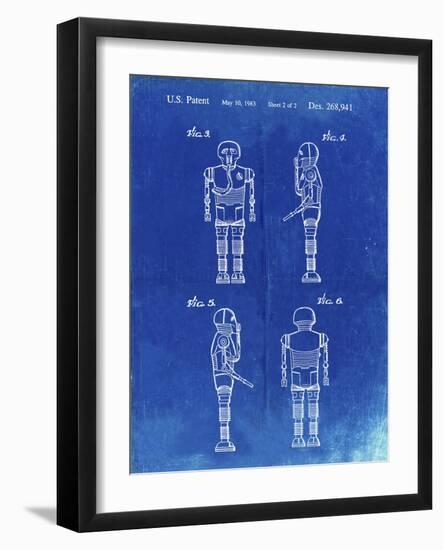 PP617-Faded Blueprint Star Wars Medical Droid Poster-Cole Borders-Framed Giclee Print