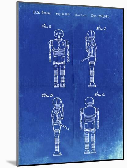 PP617-Faded Blueprint Star Wars Medical Droid Poster-Cole Borders-Mounted Giclee Print