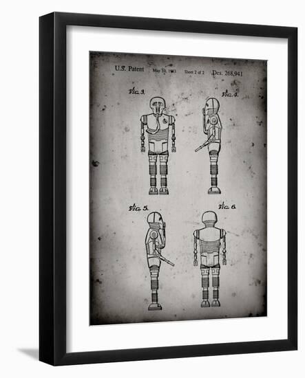 PP617-Faded Grey Star Wars Medical Droid Poster-Cole Borders-Framed Giclee Print