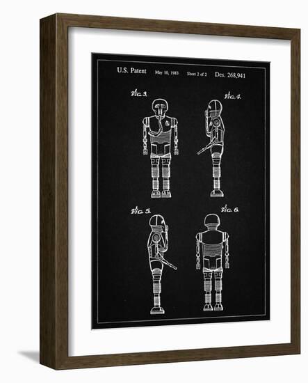 PP617-Vintage Black Star Wars Medical Droid Poster-Cole Borders-Framed Giclee Print