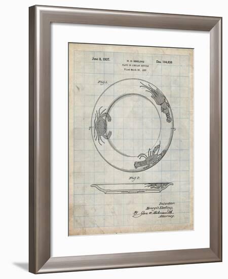 PP619-Antique Grid Parchment Sunshine Care Bear Patent Poster-Cole Borders-Framed Giclee Print