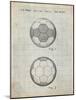 PP62-Antique Grid Parchment Leather Soccer Ball Patent Poster-Cole Borders-Mounted Giclee Print
