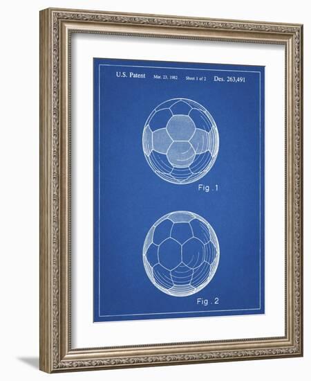 PP62-Blueprint Leather Soccer Ball Patent Poster-Cole Borders-Framed Giclee Print