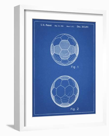 PP62-Blueprint Leather Soccer Ball Patent Poster-Cole Borders-Framed Giclee Print