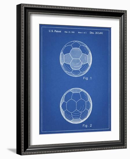 PP62-Blueprint Leather Soccer Ball Patent Poster-Cole Borders-Framed Giclee Print