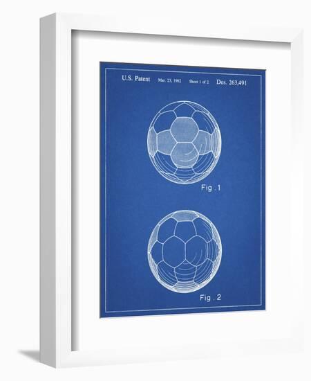 PP62-Blueprint Leather Soccer Ball Patent Poster-Cole Borders-Framed Giclee Print
