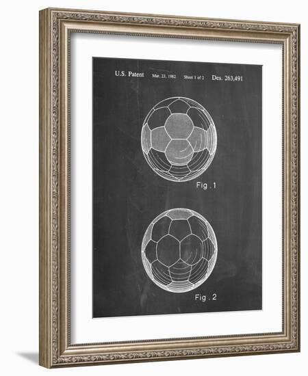 PP62-Chalkboard Leather Soccer Ball Patent Poster-Cole Borders-Framed Giclee Print