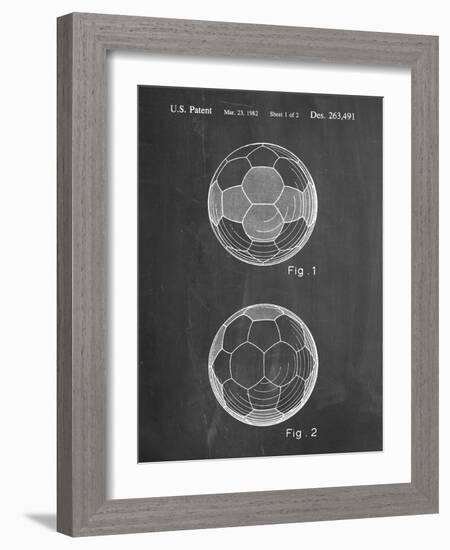 PP62-Chalkboard Leather Soccer Ball Patent Poster-Cole Borders-Framed Giclee Print