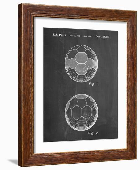 PP62-Chalkboard Leather Soccer Ball Patent Poster-Cole Borders-Framed Giclee Print