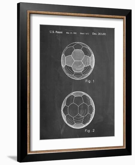 PP62-Chalkboard Leather Soccer Ball Patent Poster-Cole Borders-Framed Giclee Print