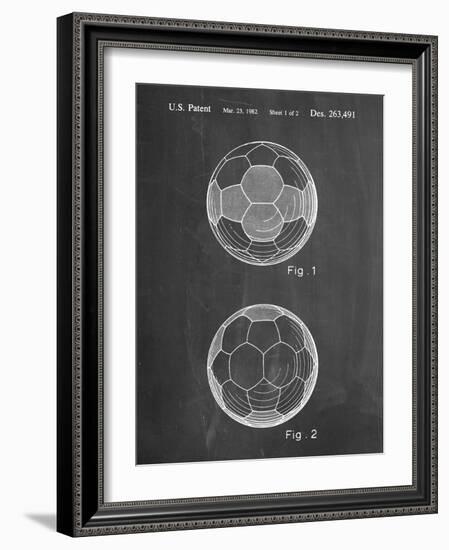 PP62-Chalkboard Leather Soccer Ball Patent Poster-Cole Borders-Framed Giclee Print