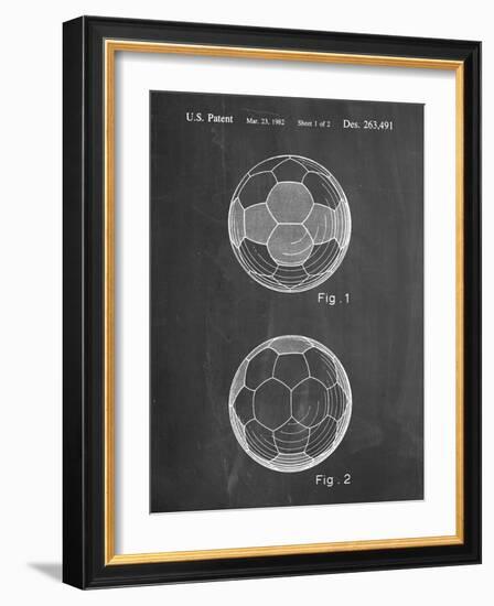 PP62-Chalkboard Leather Soccer Ball Patent Poster-Cole Borders-Framed Giclee Print