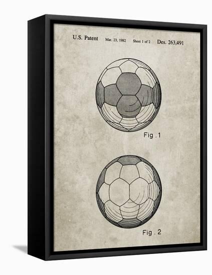 PP62-Sandstone Leather Soccer Ball Patent Poster-Cole Borders-Framed Premier Image Canvas