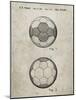 PP62-Sandstone Leather Soccer Ball Patent Poster-Cole Borders-Mounted Giclee Print