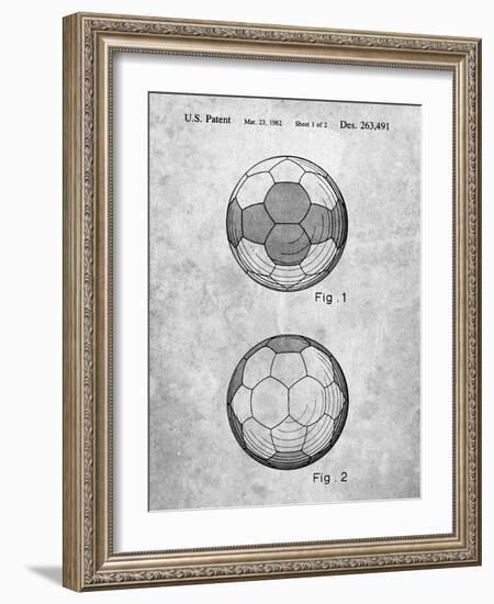 PP62-Slate Leather Soccer Ball Patent Poster-Cole Borders-Framed Giclee Print