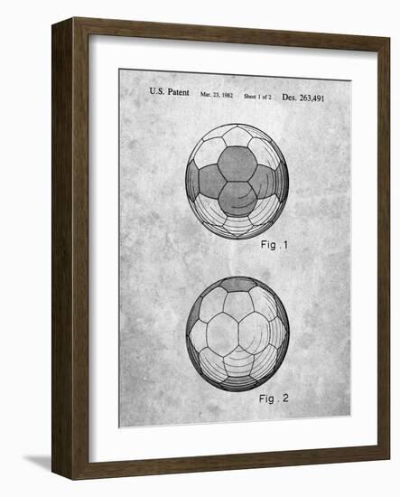 PP62-Slate Leather Soccer Ball Patent Poster-Cole Borders-Framed Giclee Print