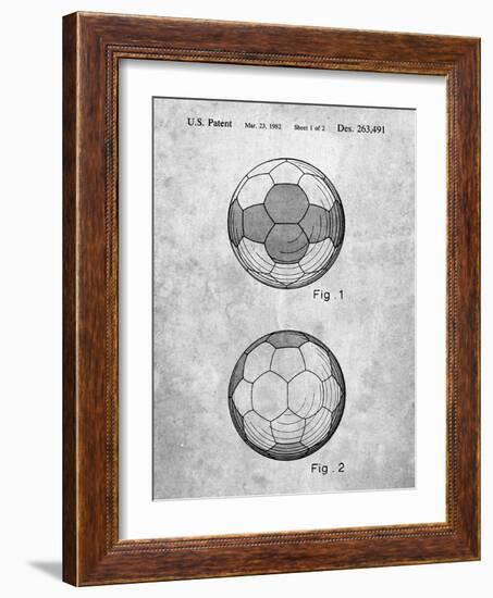 PP62-Slate Leather Soccer Ball Patent Poster-Cole Borders-Framed Giclee Print