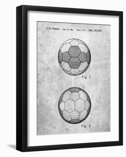 PP62-Slate Leather Soccer Ball Patent Poster-Cole Borders-Framed Giclee Print