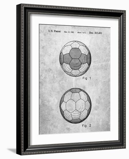 PP62-Slate Leather Soccer Ball Patent Poster-Cole Borders-Framed Giclee Print