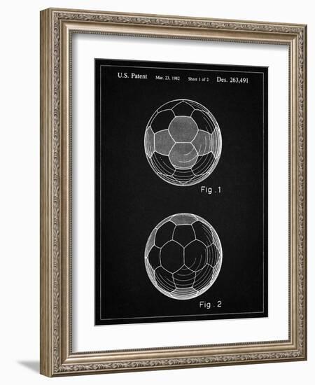 PP62-Vintage Black Leather Soccer Ball Patent Poster-Cole Borders-Framed Giclee Print