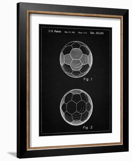 PP62-Vintage Black Leather Soccer Ball Patent Poster-Cole Borders-Framed Giclee Print