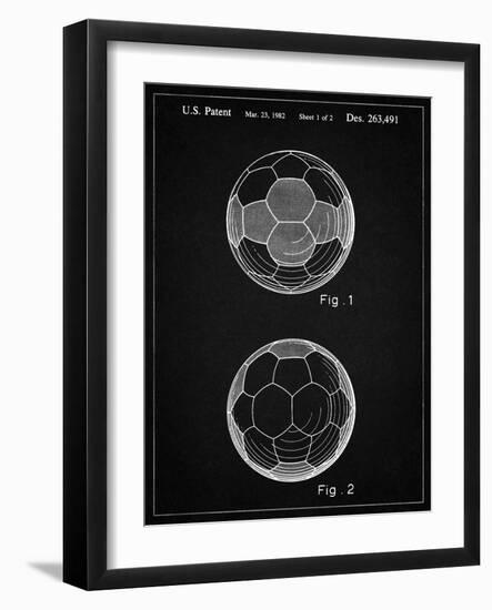 PP62-Vintage Black Leather Soccer Ball Patent Poster-Cole Borders-Framed Giclee Print