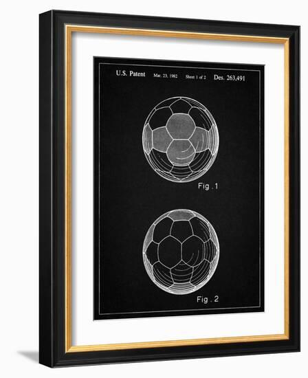PP62-Vintage Black Leather Soccer Ball Patent Poster-Cole Borders-Framed Giclee Print