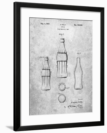 PP626-Slate D-Patent Coke Bottle Patent Poster-Cole Borders-Framed Giclee Print