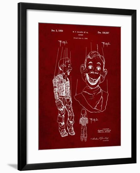 PP628-Burgundy Howdy Doody Marionette Patent Poster-Cole Borders-Framed Giclee Print