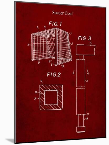 PP63-Burgundy Soccer Goal Patent Poster-Cole Borders-Mounted Giclee Print