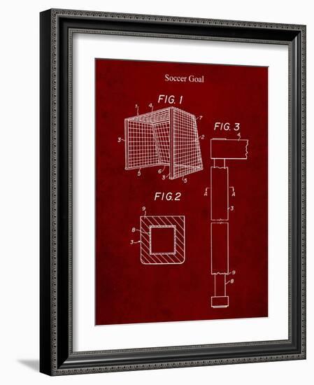 PP63-Burgundy Soccer Goal Patent Poster-Cole Borders-Framed Giclee Print