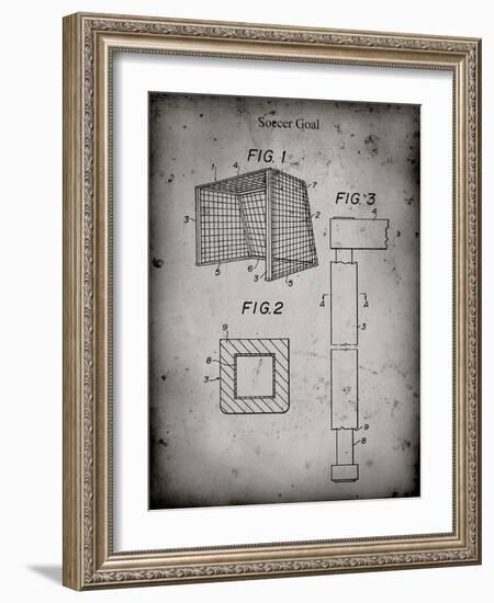 PP63-Faded Grey Soccer Goal Patent Poster-Cole Borders-Framed Giclee Print