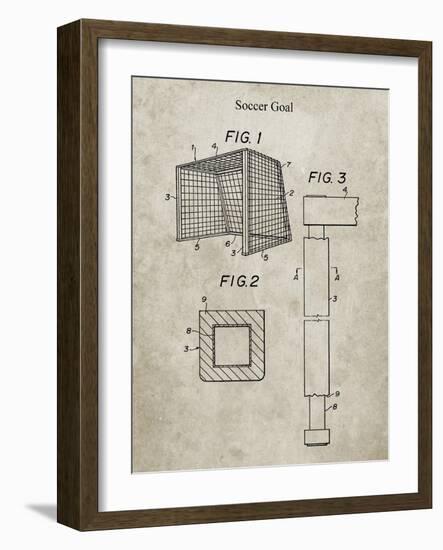 PP63-Sandstone Soccer Goal Patent Poster-Cole Borders-Framed Giclee Print