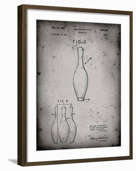 PP641-Faded Grey Bowling Pin 1967 Patent Poster-Cole Borders-Framed Giclee Print