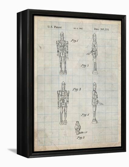 PP646-Antique Grid Parchment Star Wars IG-88 Assassin Droid Patent Wall Art Poster-Cole Borders-Framed Premier Image Canvas