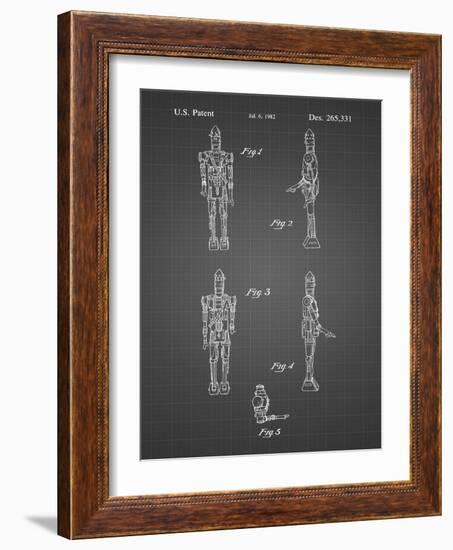 PP646-Black Grid Star Wars IG-88 Assassin Droid Patent Wall Art Poster-Cole Borders-Framed Giclee Print