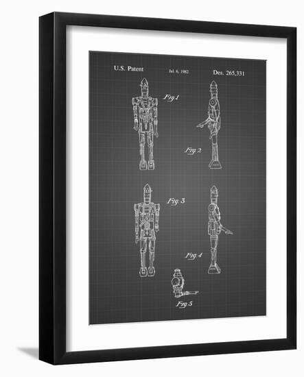 PP646-Black Grid Star Wars IG-88 Assassin Droid Patent Wall Art Poster-Cole Borders-Framed Giclee Print