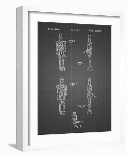 PP646-Black Grid Star Wars IG-88 Assassin Droid Patent Wall Art Poster-Cole Borders-Framed Giclee Print