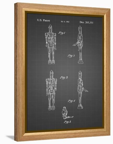 PP646-Black Grid Star Wars IG-88 Assassin Droid Patent Wall Art Poster-Cole Borders-Framed Premier Image Canvas