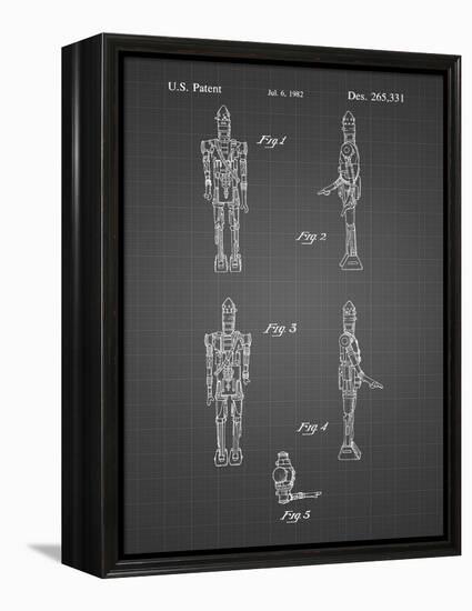 PP646-Black Grid Star Wars IG-88 Assassin Droid Patent Wall Art Poster-Cole Borders-Framed Premier Image Canvas