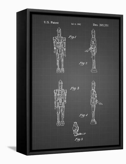 PP646-Black Grid Star Wars IG-88 Assassin Droid Patent Wall Art Poster-Cole Borders-Framed Premier Image Canvas